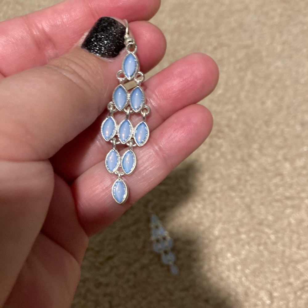Chandelier sky blue earrings